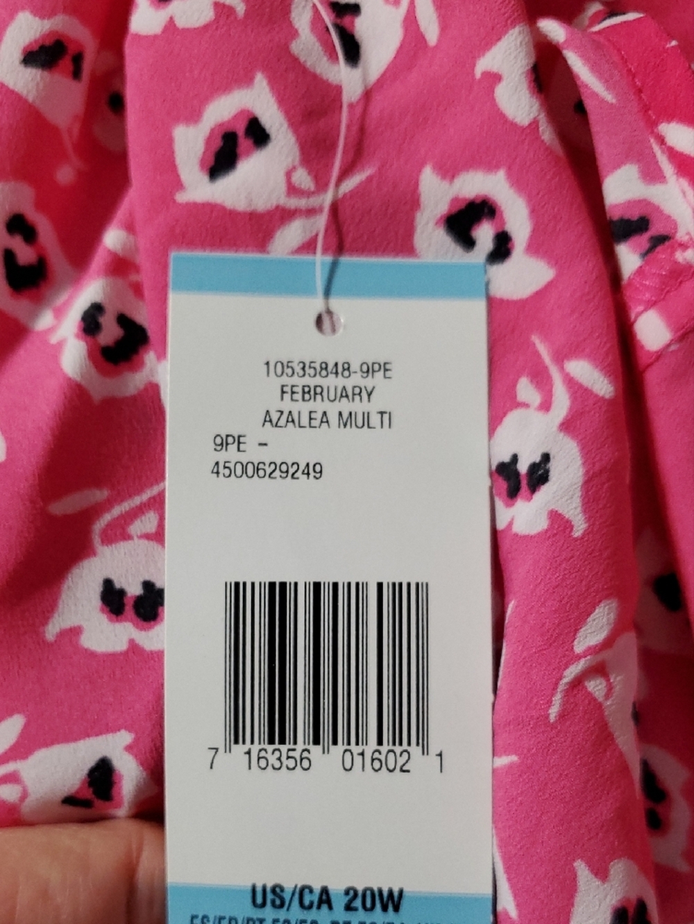 Jones New York Pink Floral Sleeveless Blouse Size 20W - Picture 8 of 10